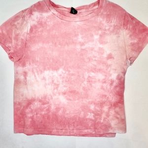 Tie Dye Pink Crop Tee Shirt Wild Fable